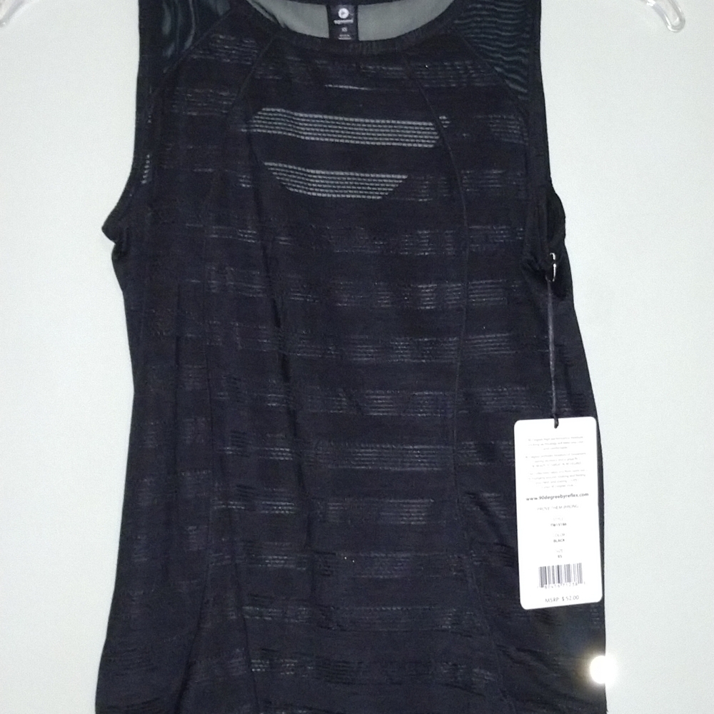 90 Degrees by Reflex Ladies Black Mesh Tank